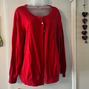 Beautiful Red Button Down Sweater